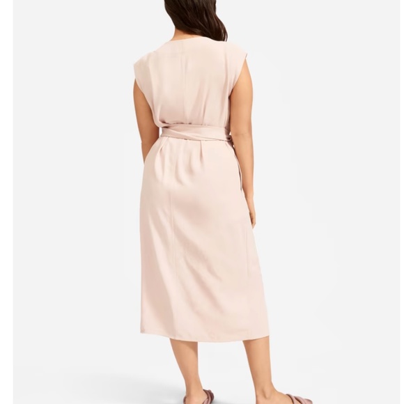 NWOT Everlane The Japanese GoWeave Short-Sleeve Wrap Dress in Rose - Picture 7 of 7